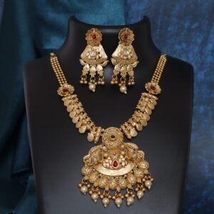 Best Antique Jewellery Set With Earrings VSNCE005