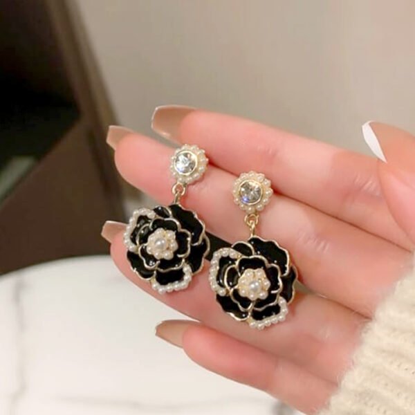 Trending Korean style Black Petal Earrings