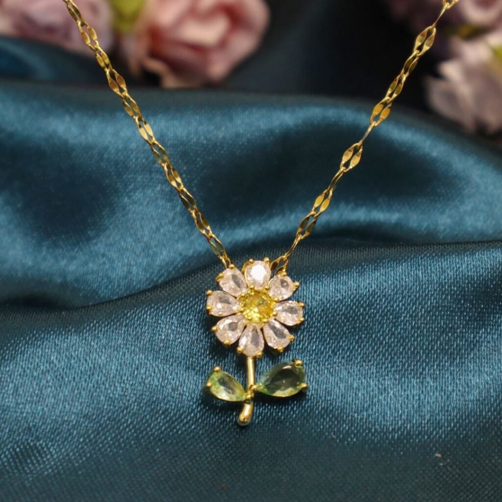 Sunflower Layered Necklace fot Girls and Women