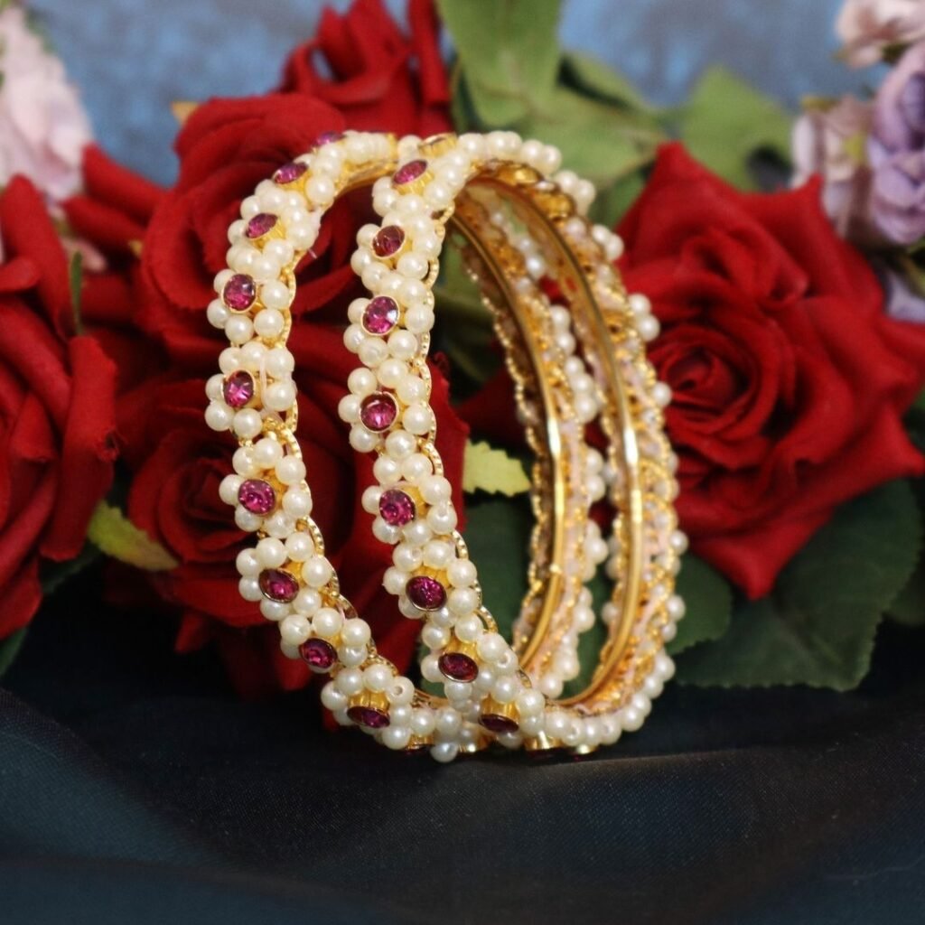Traditional Maharashtrian Gold Plated Moti Bangles