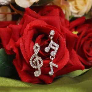 Silver Musical Note Shaped Earring For Women & Girls