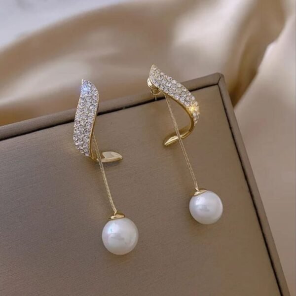 Latest Stylish Gold Plated Pearl Drop Earrings for Women and Girls