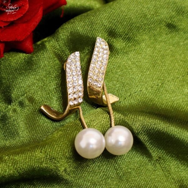 Latest Stylish Gold Plated Pearl Drop Earrings for Women and Girls