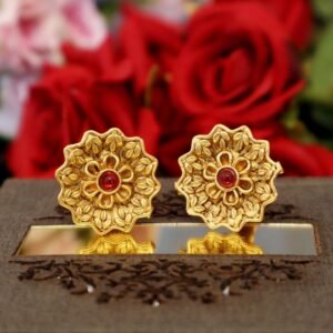 Gold Plated Flower Earrings Tops tops002