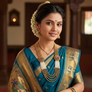 Gold Plated Long Mala With Kundan & Pearl