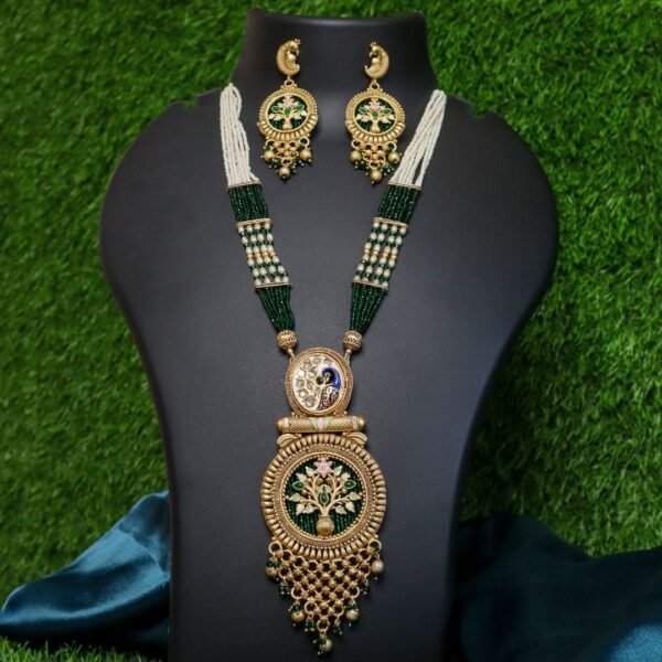 Rajwadi Long Necklace With Earring