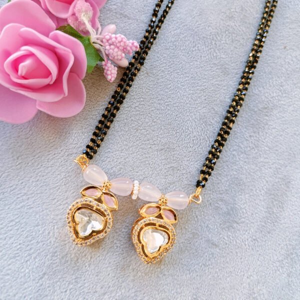 30 in AD Stone and kundan mangalsutra with Crystal mala
