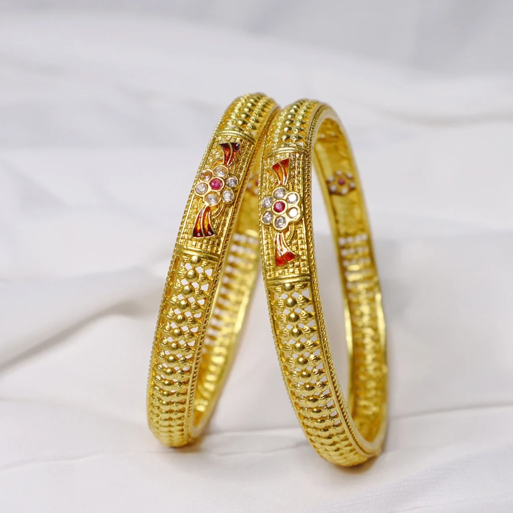Brass Gold Plated Bangle Set (Pack of 2)