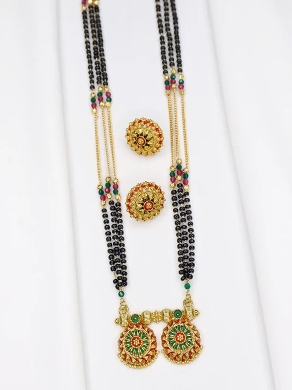 Gold Plated Mangalsutra 36 in With Top's