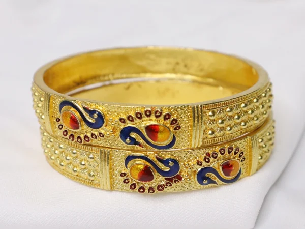 Peacock Design Gold Plated Bangles