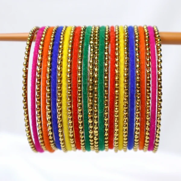 Traditional Multicolored and Metal Bangle Set for Women & Girls