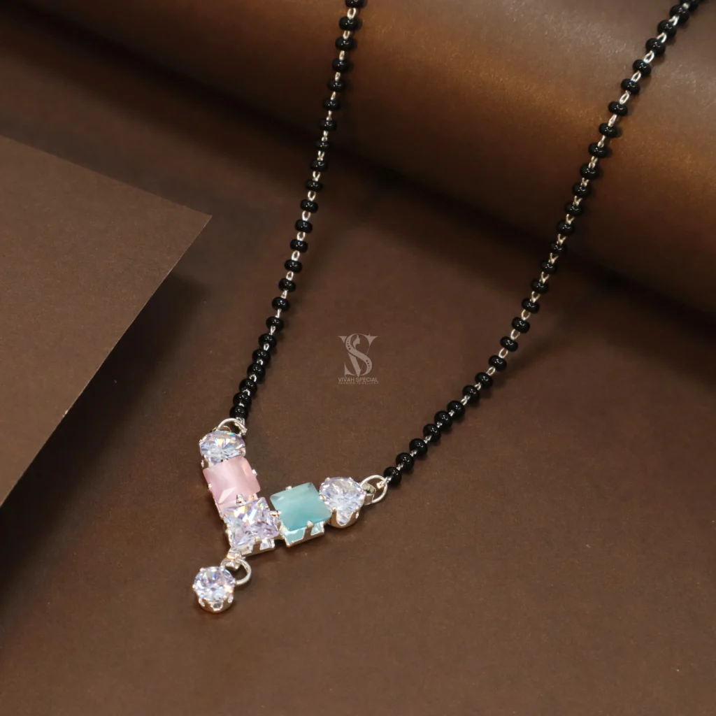 18 Inch Fancy Colored Stone and Alloy Attractive Mangalsutra