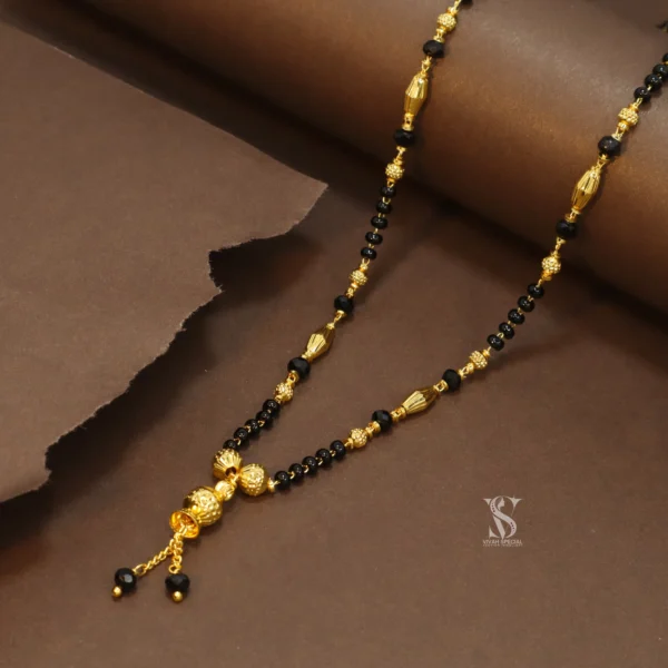 18 Inch Micro Gold Plated Designer Short Mangalsutra - Modern and Durable