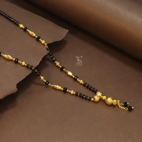 18 Inch Micro Gold Plated Designer Short Mangalsutra - Modern and Durable