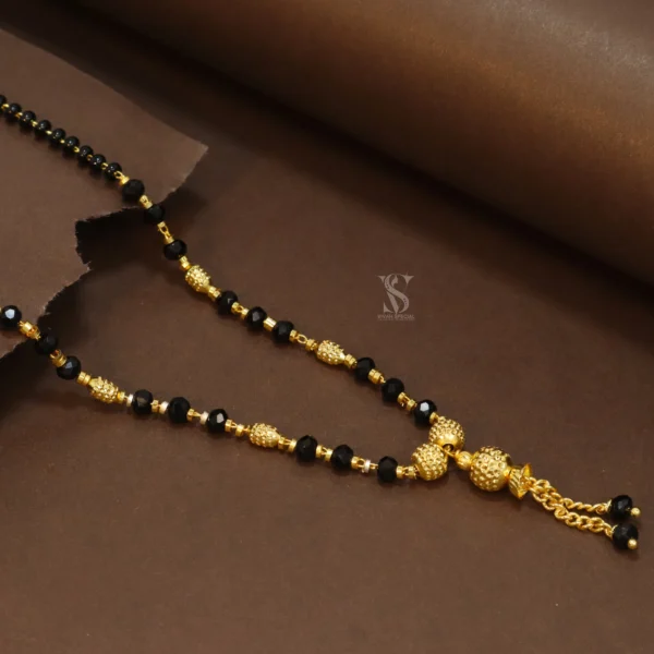 18 Inch Micro Gold Plated Intricate Short Mangalsutra - Modern and Attractive