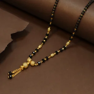 18 Inch Micro Gold Plated Intricate Short Mangalsutra - Modern and Attractive