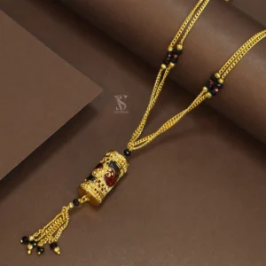 36 Inch Long Traditional Engraved Micro Gold Plated Mangalsutra