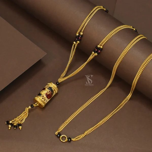36 Inch Long Traditional Engraved Micro Gold Plated Mangalsutra
