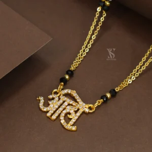 'Aaho' Letter AD Stone Studded Micro Gold Plated Unique Mangalsutra