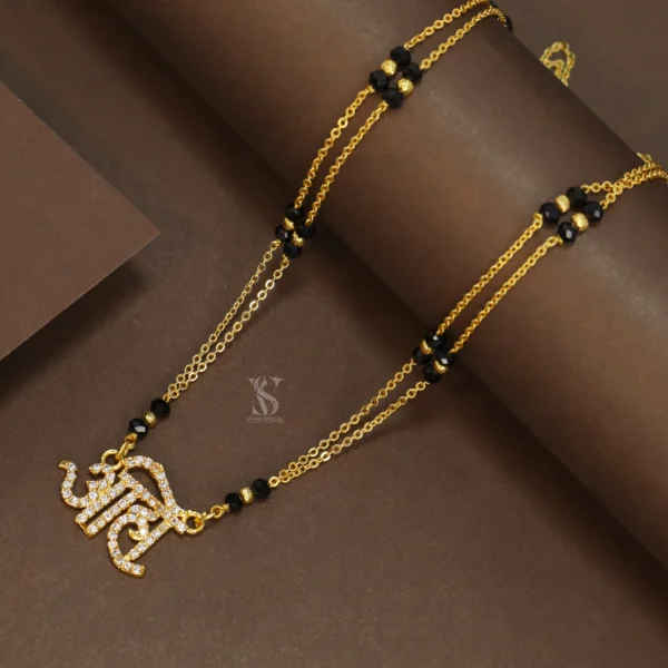 'Aaho' Letter AD Stone Studded Micro Gold Plated Unique Mangalsutra