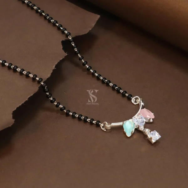 Attractive Fancy Colored Stone and Alloy 18 Inch Mangalsutra