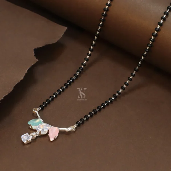 Attractive Fancy Colored Stone and Alloy 18 Inch Mangalsutra
